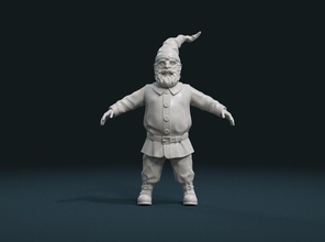 gnome sculpture l'homme la créature moustache barbe jardin de fantaisie claus le père noël nain fées 3d print model - Mito3D