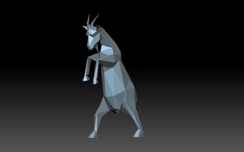 bode 3d impressão modelo in estatuetas 3dexport estatueta cabras pobre low poly arte poligonal 3d print model - Mito3D