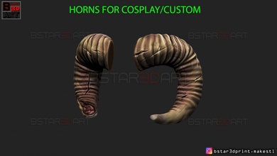 goat horns - satan 3d print model in toys 3dexport human dark halloween cosplay custom gothic horn starwars viking toy barbariant mando games 3d print model - Mito3D