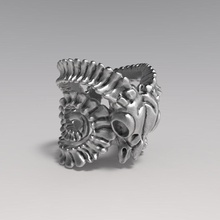 cabra anel de caveira crânio 3dmodel impressão jóia stl ossos ferro engomar 3d print model - Mito3D