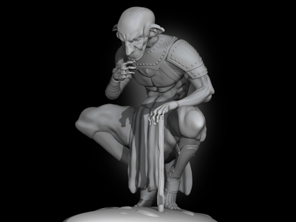 Kobold Bluthund Monster Kreaturen Skulptur Zahl Anatomie Charakter Gobline Pfadfinder drucken bereit Fantasie Schaffung Skulpturen Miniaturen 3d print model - Mito3D
