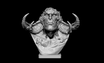 god of war fire troll 3d print model in man 3dexport 3dprint statue scifi game figurines fantasy miniatures male bust character human 3dcharacter anatomy body printing zbrush kratos epic 3d print model - Mito3D