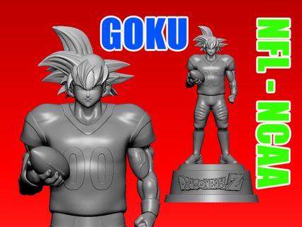 goku NCAA nfl americano fútbol 3d impresión escultura pelota esfera dragón vegeta Goku continuar figura 3d print model - Mito3D