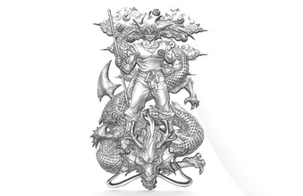 goku bas-relief 3 cnc dragon ball sign anime art 3d print model - Mito3D