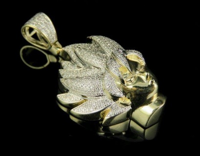 goku diamond pendant pendants antique luxury rapper hiphop jewelry necklace gemstone elegant celebrity style jewellery bling gem urban custom vintage cartoon 3d print model - Mito3D