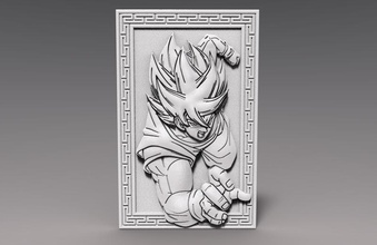 goku dragon balle bas relief cnc 3d impression modèle in panneaux logos 3dexport super hero anime bande dessinée manga 3d print model - Mito3D