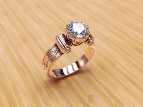 or bague en diamant le de l'anneau gem les pierres précieuses bijoux joyau 3d modèle stl la cnc d'impression l'impression d'argent 3d print model - Mito3D