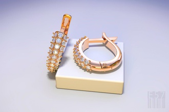gold earrings diamonds jewelry jewel jewellery silver gemstone style gem 3d stl obj wax printable print cnc model 3d print model - Mito3D