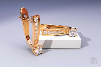 gold ohrringe diamanten 3d drucken modell 3dexport schmuck silber edelstein stl obj cnc wachs druckbar juwel stein 3d print model - Mito3D