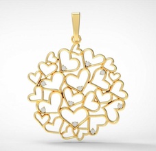 altın kalpler 3d Yazdır model Noel tasarım gümüş yazdırılabilir moda yüzük modern platin kalp kolye Aşk Mücevherat mücevher parlak takı elmas güzellik safir 3d print model - Mito3D