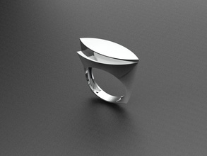 la hoja de oro anillo cuarzos joyería moda plata sterling 3dprint 3d print model - Mito3D