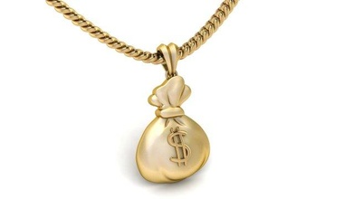 gold money bag pendant 3d print model in pendants 3dexport hip hop bitcoin zbrush cnc pandle currency jewel diamonds silver printable hiphopjewellery hiphop cash 3d print model - Mito3D