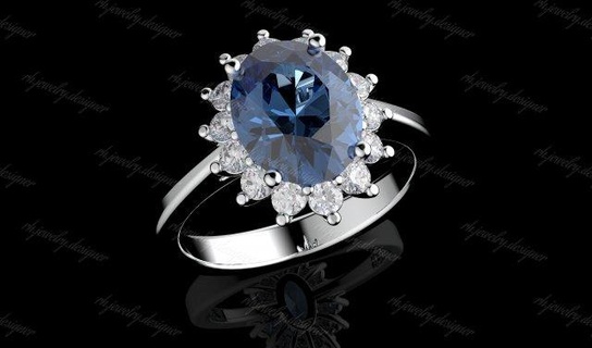 oro n1135 anillos joyería joya diamante plata anillo lujo Diana quedarse 3d print model - Mito3D