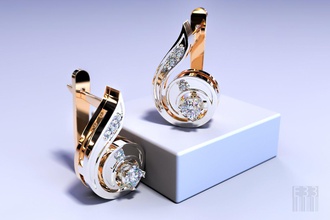 or la note de boucles d'oreilles bijoux d'argent musique remarque des 3d stl obj conception pierre précieuse cire imprimable style mode d'impression gem joyau les diamants 3d print model - Mito3D