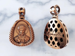 gold pendant of st dmitry donskoy 3d print model in pendants 3dexport cnc stl printing jewellery jewelry jewel christianity faith silver fashion design 3d print model - Mito3D