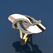 ouro anel 3d impressão modelo in argolas 3dexport joalheria engagem imprimível diamante casamento noivado jóias moda beleza jóia solitário gema 3d print model - Mito3D