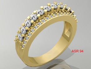 gold ring 006 jewelry engagem printable diamond wedding engagement jewellery fashion beauty rings jewel solitair gem 3d print model - Mito3D