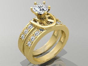 gold-ring, 006 gold ring Schmuck engagem bedruckbar ist diamond Hochzeit engagement Mode Schönheit Ringe Juwel solitair gem 3d print model - Mito3D