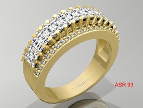 gold ring 006 jewelry engagem printable diamond wedding engagement jewellery fashion beauty rings jewel solitair gem 3d print model - Mito3D