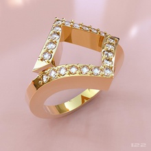 gold ring diamomd diamond women 3d cnc printing beautiful 3d print model - Mito3D