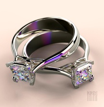 gold ring diamond silver women gems stone wait 3d cnc stl printing print jewelry jewellery fashion style 3d print model - Mito3D