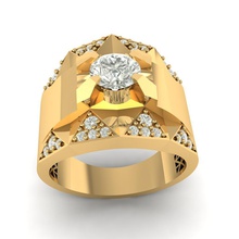 gold ring diamond 1 gem gemstone jewelry 3dm wedding proposal genius briliant 3d print model - Mito3D