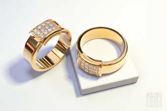 anillo de oro con diamantes la joyería joya plata los stl obj impreso cnc trampas cera imprimible estilo las gemas piedras 3d print model - Mito3D