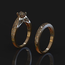 gold ring diamonds 3drings 3djewelry fashion diamond 3dmodelstoorder 3d print model - Mito3D