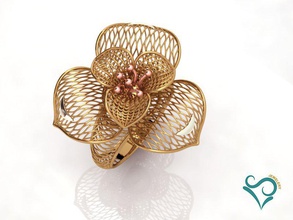 gold ring engagement printable jewellry gold-ring golden woman-ring fashion-ring engagement-ring wedding-ring flower-ring jewel diamond stone gem 3d print model - Mito3D
