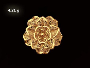 altın yüzük çiçek tasarım kadın düğün 3d yazdır model in yüzükler 3dexport flower ring gold yazdırılabilir takı wedding woman taş değerli elmas gergedan cad 3d print model - Mito3D