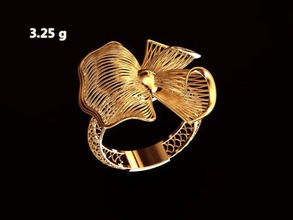 gold ring Blume engagement Schmuck 3d-Druck Modell gold-ring golden Hochzeit-ring Draht-ring Engagement-ring Frau-ring diamond Stein Edelstein bedruckbar ist rhino cad 3d print model - Mito3D