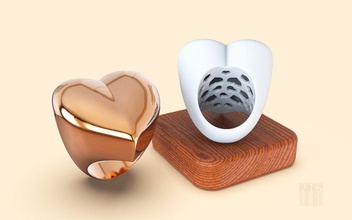 anel de ouro formulário coração amor prata cnc stl jóias jóia impressão a moda na estilo exclusiva produto 3d print model - Mito3D