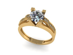 oro squillare gratuito 3d stampa modello in anelli 3dexport gioielleria engagement stampabile diamante nozze fidanzamento moda bellezza gioiello solitario gemma 3d print model - Mito3D