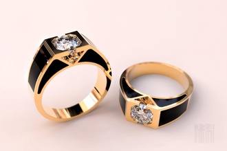 oro anillo roca esmalte 3d impresión modelo in anillos 3dexport plata gemas diamante stl cnc impreso joyería joya moda estilo imprimible 3d print model - Mito3D