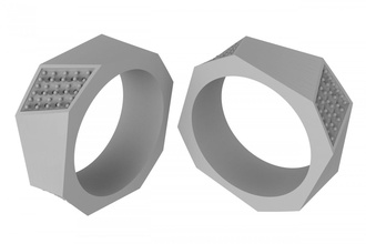 oro espiral anillo piedras 3d impresión modelo in anillos 3dexport joyería joya plata stl obj impreso cnc cera imprimible estilo moda gemas diamantes 3d print model - Mito3D