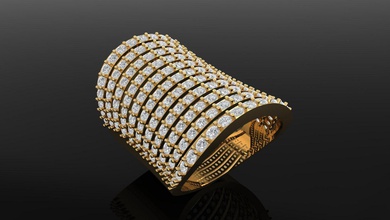 de oro las mujeres anillo diamantes formal 1 la boda el diamante genio 3dm modelo 3d print model - Mito3D