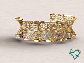 golden bracelets 3d print model bracelet goldenbracelet stoneless flowerbracelet 3dprint printable 3dmodel 3dbracelet diamond gem 3d print model - Mito3D