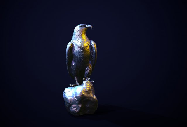 dorado águila 3d impresión modelo in juguetes 3dexport volantes volante depredadores buitre halcón pico garras patas arrastrarse cuervo grajo negro pájaro córvidos plumado estatuilla figurilla 3D print model - Mito3D