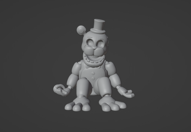 dorado freddy 3d impresión modelo in juguetes 3dexport robot animatrónico fnaf fnaf2 personaje 3D print model - Mito3D