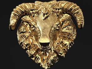 chèvre d'or pendentifs maison décor format 2 la pendentif de l'anneau décoration or bijoux 3dm gem 3d print model - Mito3D