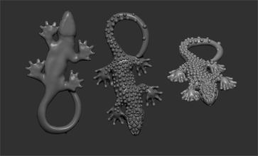 golden lizard gold silver cnc print pendant animal 3d print model - Mito3D