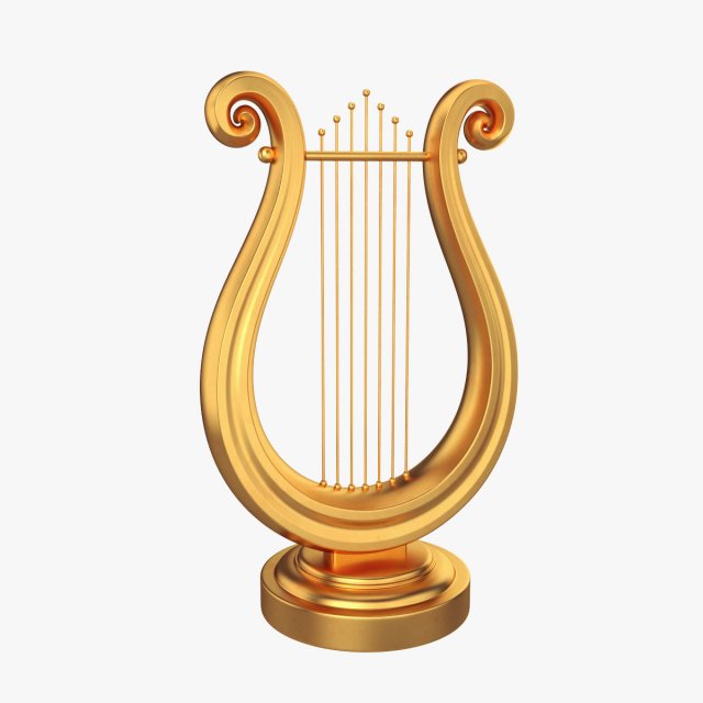 golden lyre 3d model in 3dexport 3D print model - Mito3D