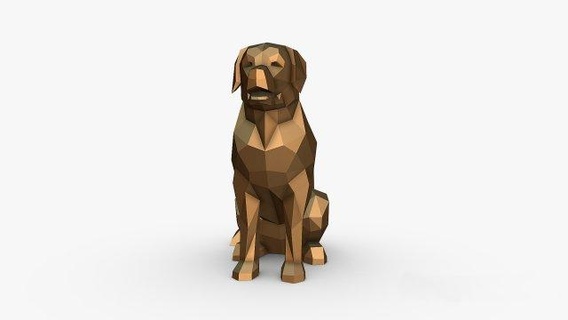altın av köpeği şekil hayvanlar Sanat hediye Yazdır düşük poli 3dprint hayvan dekor iç tasarım minyatürler heykel oyuncak karikatür çokgen Şirin 3d print model - Mito3D