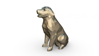 altın av köpeği şekil 3d yazdır model in hayvanlar 3dexport sanat hediye düşük poli 3dprint hayvan dekor heykelcik iç tasarım minyatürler heykel oyuncak karikatür kağıt işi japon katlama sanatı köpek 3d print model - Mito3D