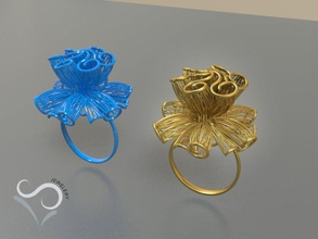 dorado anillo stl 3d impresión gratis modelo in anillos 3dexport 3djewelry oro 3dprinting 14k 18k imprimible mujer 3dring moda diamantes compromiso 3d print model - Mito3D