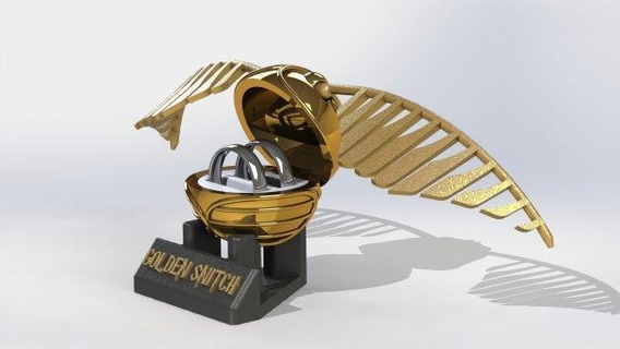 golden snitch ring holder 3d print model in monsters & creatures 3dexport goldensnitch stl stlmodel 3d print model - Mito3D