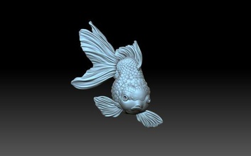 poisson rouge 3d impression modèle in 3dexport or bijoux mer océan pédant figurine figure soulagement d'or 3d print model - Mito3D