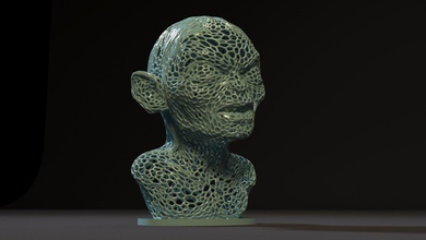 golum 3d impression modèle in monstres créatures 3dexport voronoi seigneur anneaux statue collection art conception 3d print model - Mito3D