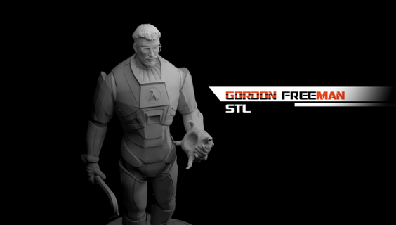 Gordon freeman metà vita stl uomo half life 2 3 piede porco headcrab gioco first person 3d print model - Mito3D
