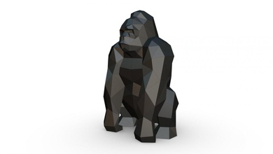goril şekil 3d yazdır model in hayvanlar 3dexport sanat hediye düşük poli 3dprint hayvan dekor heykelcik iç tasarım minyatürler heykel oyuncak karikatür kağıt işi japon katlama sanatı maymun 3d print model - Mito3D